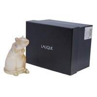 Lalique Crystal Rat Figurine Gold Luster #10686200