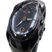 Black Oakley Timebomb Black Dial Oval  Men's Watch Automatic Quartz  Steel Date