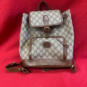 GUCCI Interlocking G Supreme Canvas Backpack Beige 674147