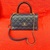 Chanel COCO Top Handle Bag Quilted  Caviar  w/Lizard Embossed Handle  Mini -Blue