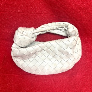 Bottega Veneta White Intrecciato Woven Leather Mini Jodie Bag