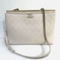Chanel Calfskin Coco Luxe Large Shopping 2way tote bag - Beige