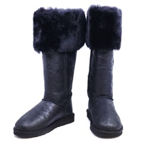 UGG Devandra Black Leather Nomber Over-The-Knee Women's Tall Boots Size US 6