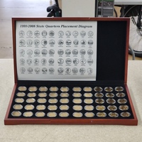 1999-2008 Gold Plated State Quarter 50 Coin Set With Cherrywood Style Case
