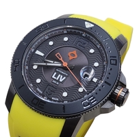 LIV Men’s GX Diver 44mm Automatic Yellow Band Watch Limited Edition 38 / 1000