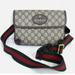 Gucci Neo Vintage GG Supreme Canvas Leather Flap Messenger Bag