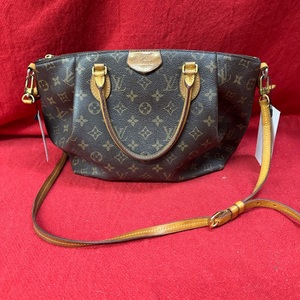 Louis Vuitton Turenne MM Monogram Canvas Handbag 2 Way Shoulder Bag Brown