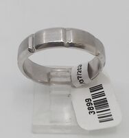 Gents 6.00mm Segmented White Gold Band 14kwg 8.3g Size 10.75 