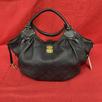 Authentic Louis Vuitton Mahina XL Leather Dark Navy Blue Monogram Hobo Shoulder 